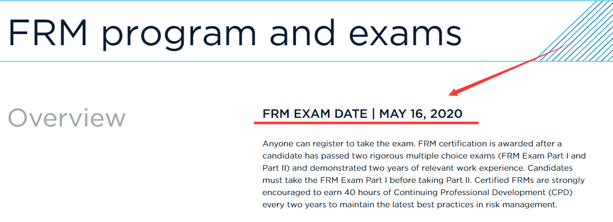 FRM官網(wǎng)上已經(jīng)公布了2020年FRM考試時(shí)間安排表？趕緊來看看！